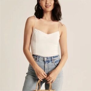 NWT! Abercrombie & Fitch Sweetheart Tie-Strap Cami in White